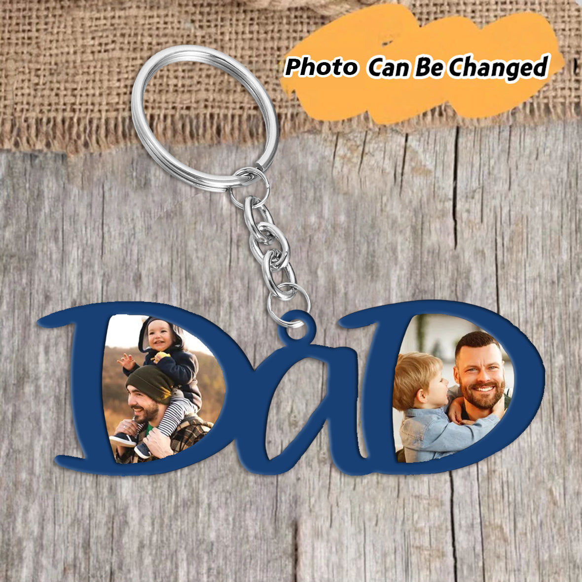 Dad/Papa Father Day Gift Personalized Photo Keychain