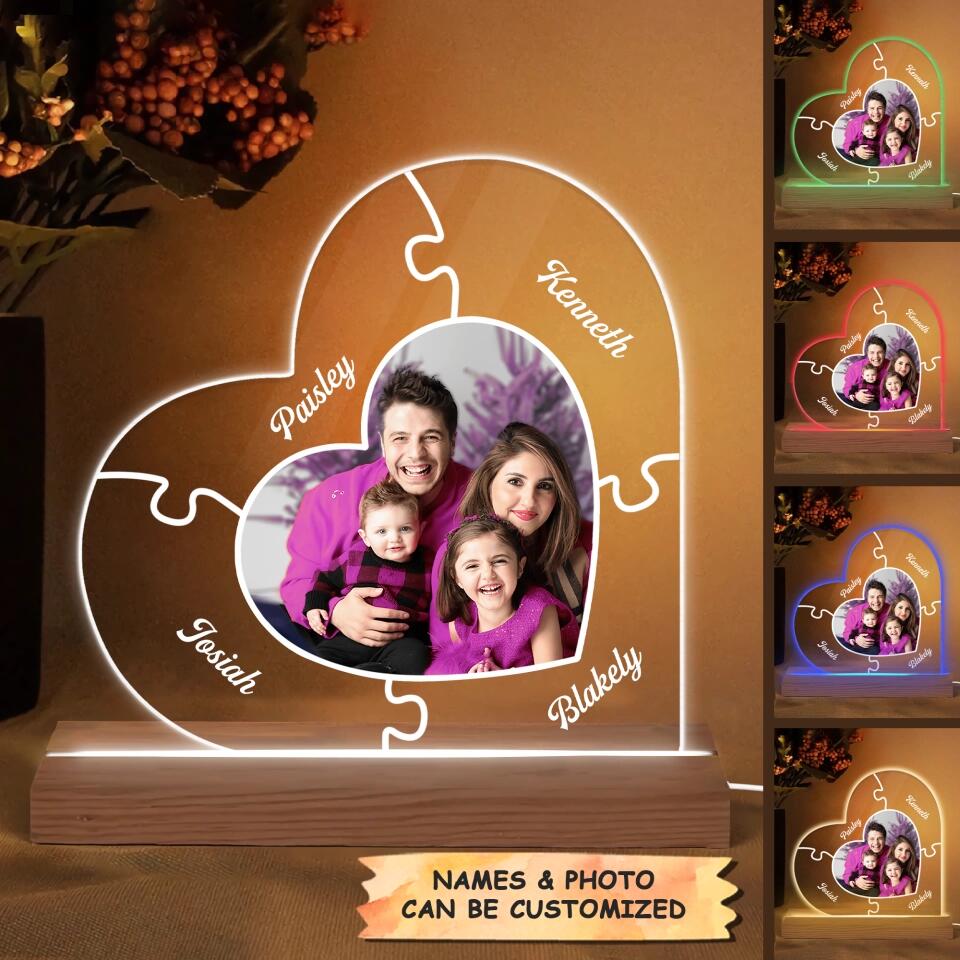 Personalized 3D LED Light Wooden Base Gift For Family Member Together We Make A Family
