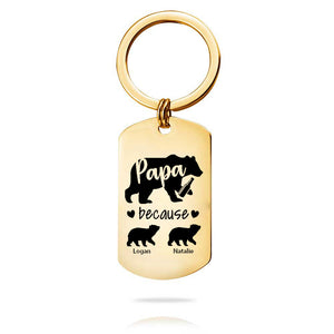 Custom Key Chain - Fathers Day Gift 2 Kids Names