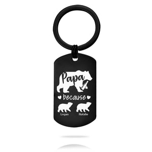 Custom Key Chain - Fathers Day Gift 2 Kids Names