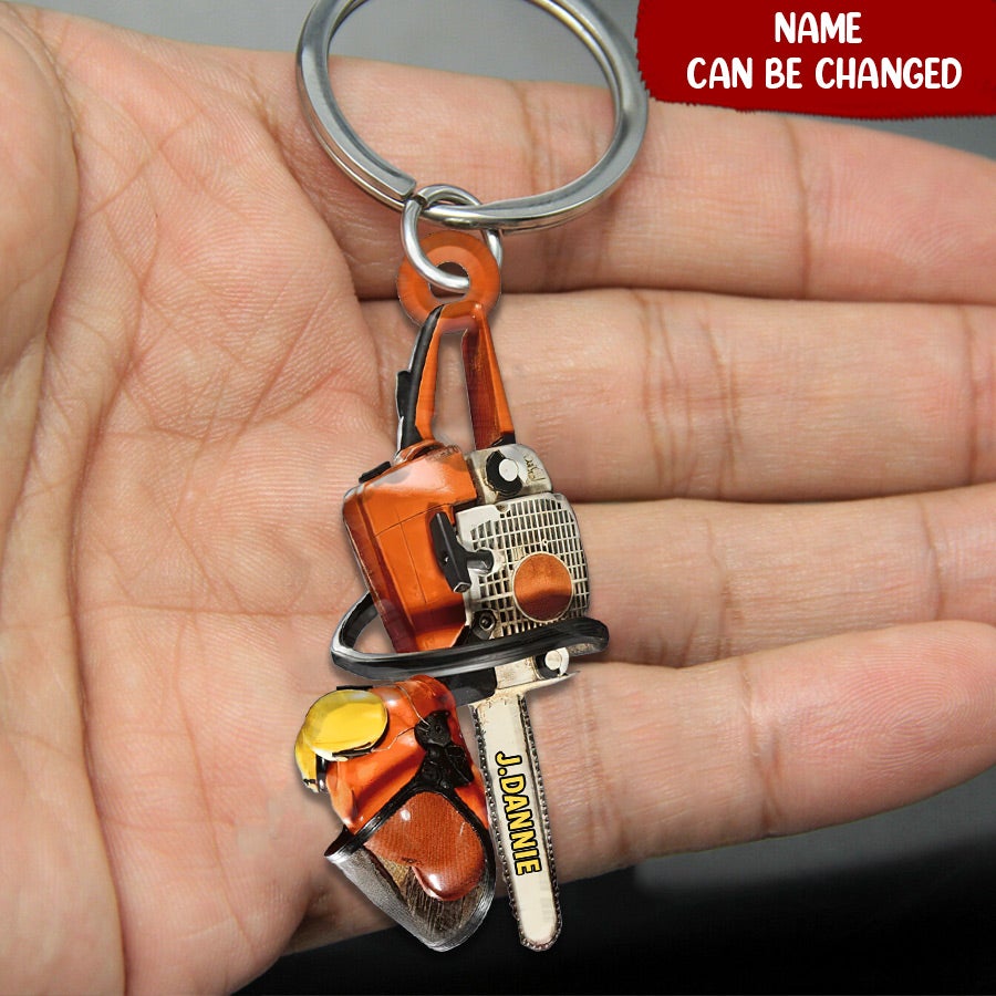 Personalized Chainsaw Machine Keychain