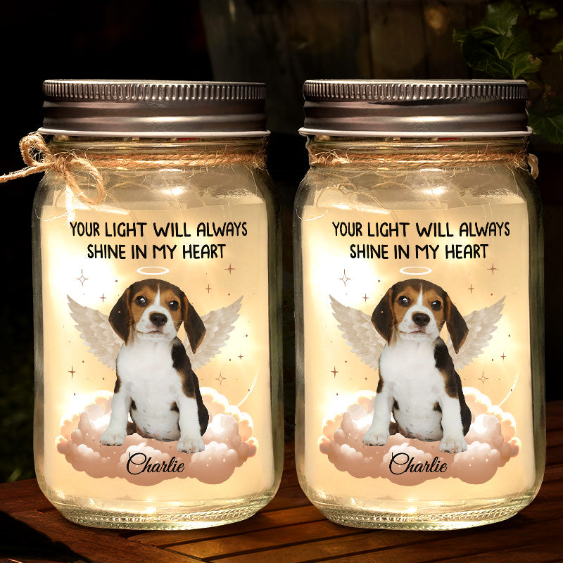 Personalized Forever In My Heart Memorial Mason Jar Light