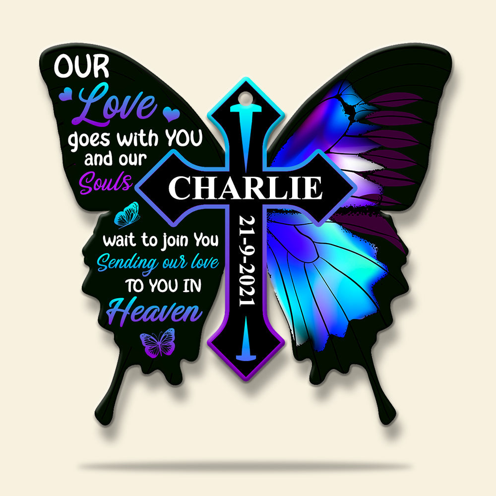 Kisses Of Angels - Personalized Memorial Butterfly Christmas Ornament