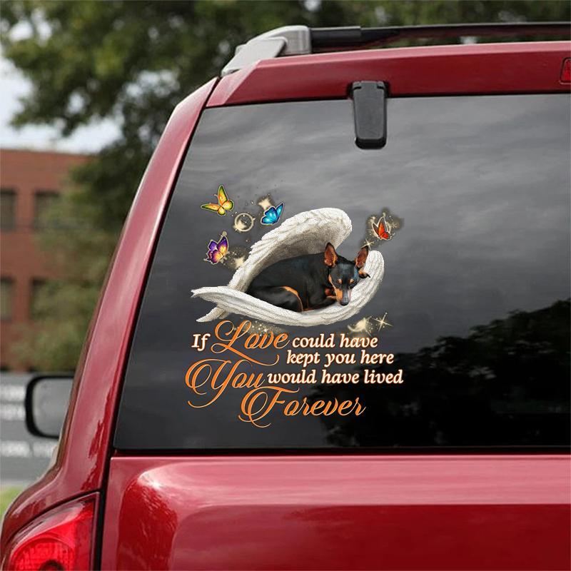Miniature Pinscher Sleeping Angel Lived Forever Decal