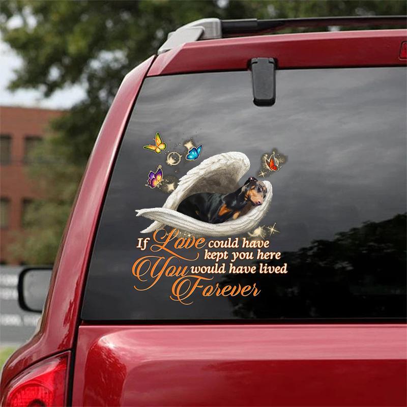 Natural ears Dobermann Sleeping Angel Lived Forever Decal