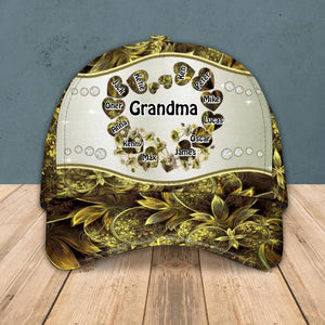 Personalized Grandma Kid Colorful Sparkling 3D Cap