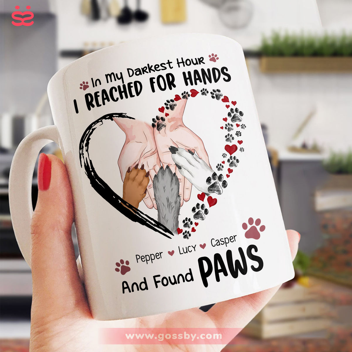 Personalized Mug In my Darkest Hour I Reached for a Hand and Found a Paw