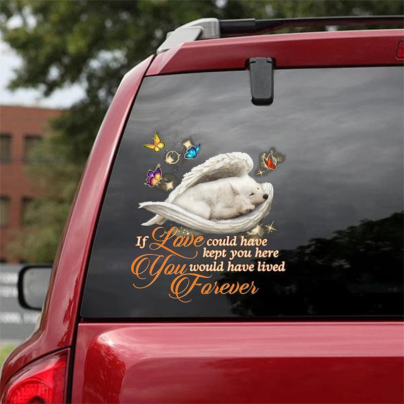 Samoyed Sleeping Angel Lived Forever Decal