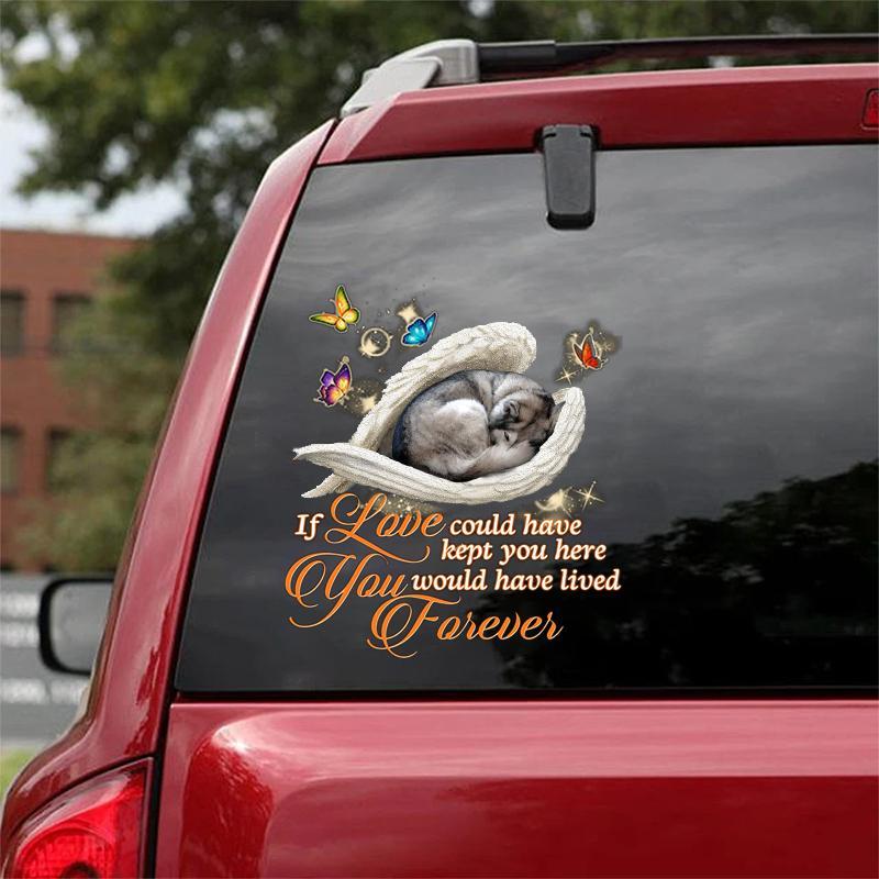 Siberian husky Sleeping Angel Lived Forever Decal