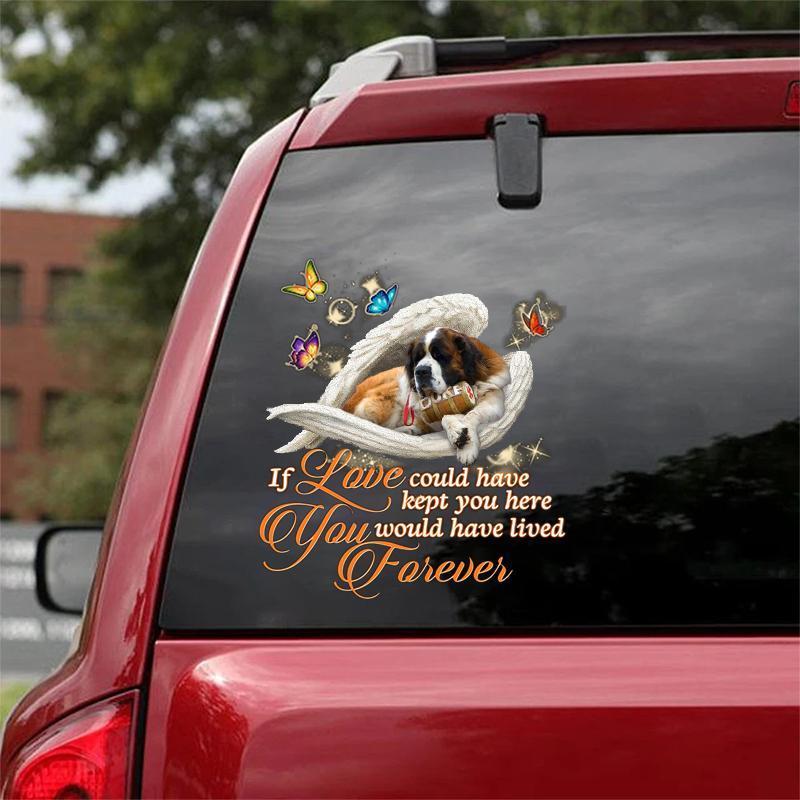 St Bernard Sleeping Angel Lived Forever Decal