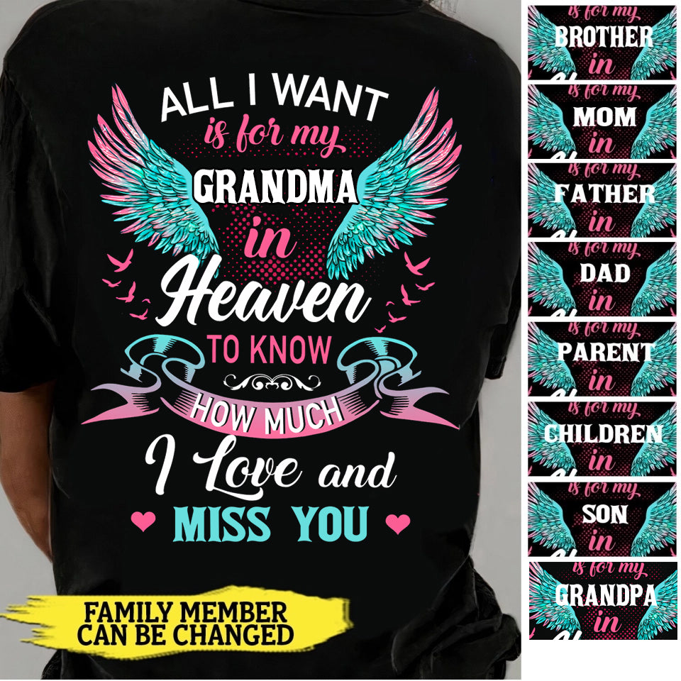 Personalized Family Member in Heaven T-Shirt