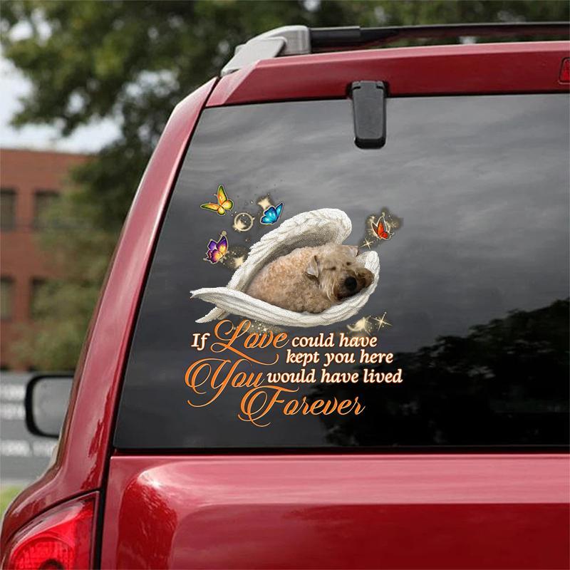 Wheaten Terrier Sleeping Angel Lived Forever Decal