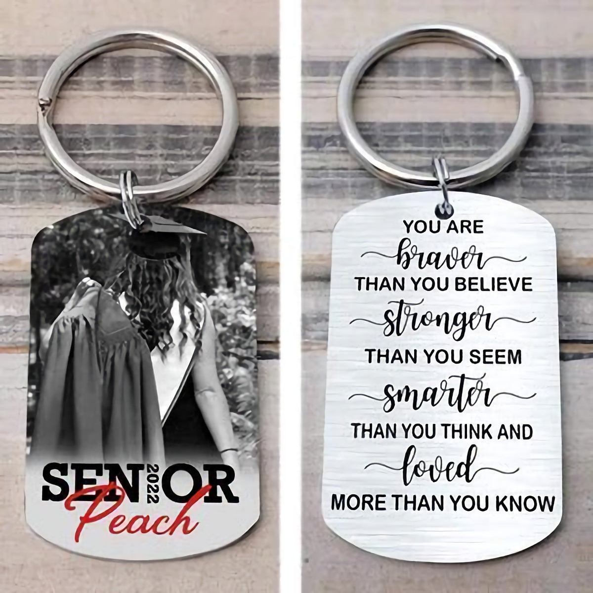 Personalized Graduation Keychain-You’re Braver Than You Believe Senior Keychain 2022