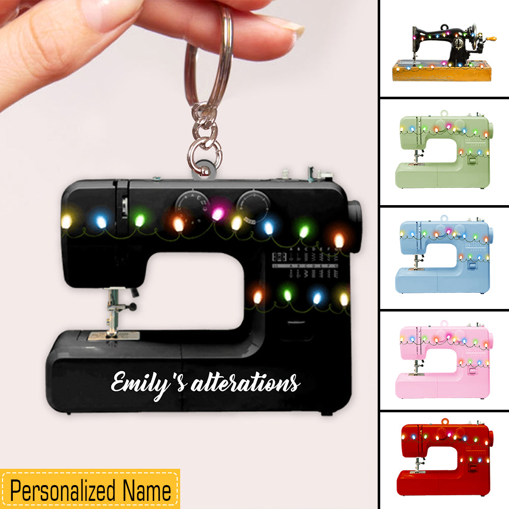 Personalized Sewing Machine Gift Keychain