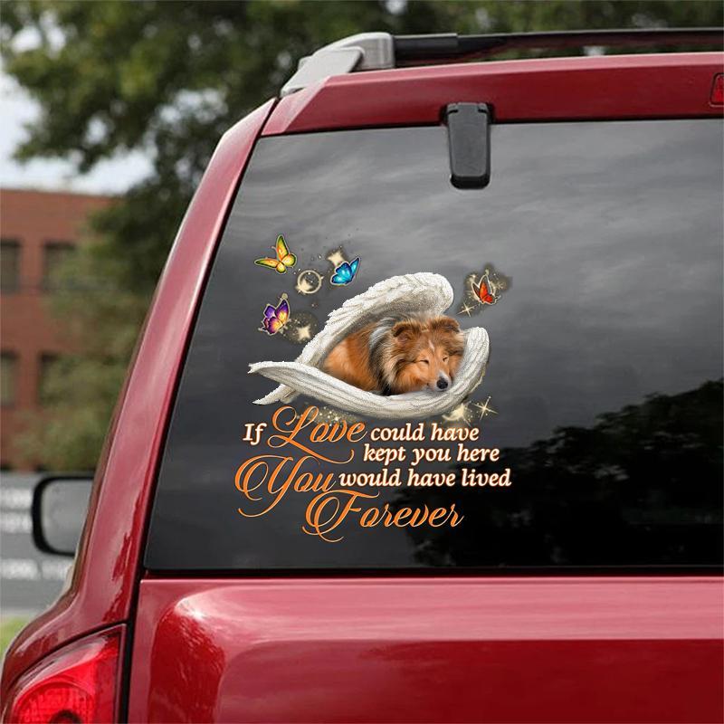 sheltie Sleeping Angel Lived Forever Decal