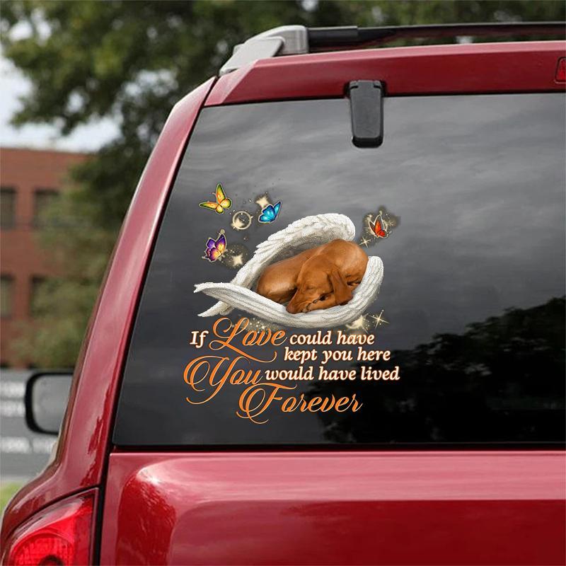 vizsla Sleeping Angel Lived Forever Decal