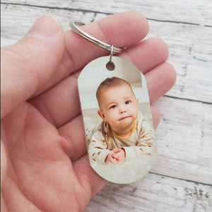 Custom Baby Birth Photo Key Chain